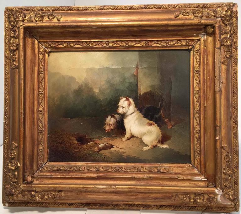 Pair of Victorian Dog Paintings For Sale at 1stdibs