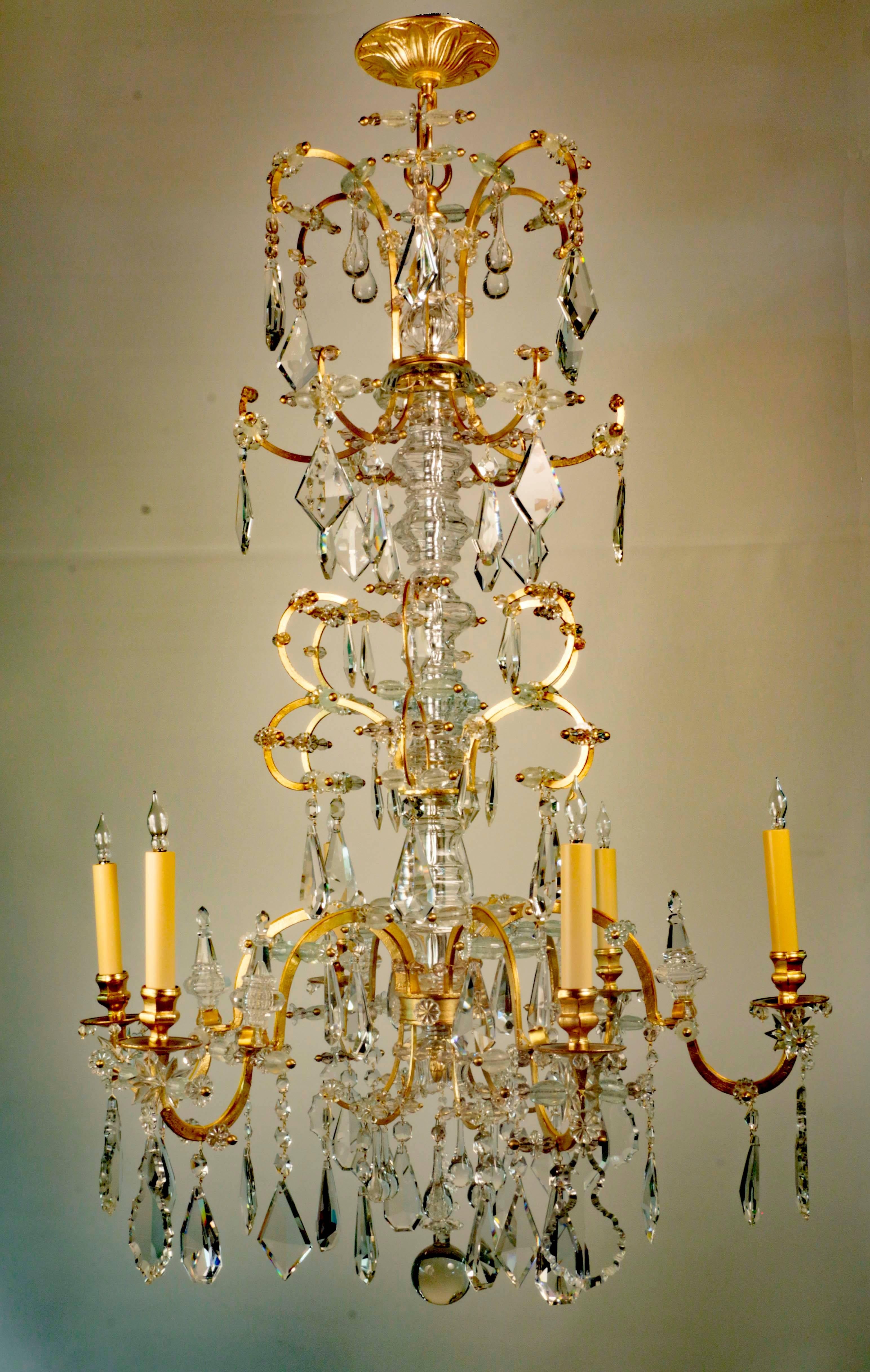 Rare Pair of Large French 19th Century Chandeliers For Sale 1