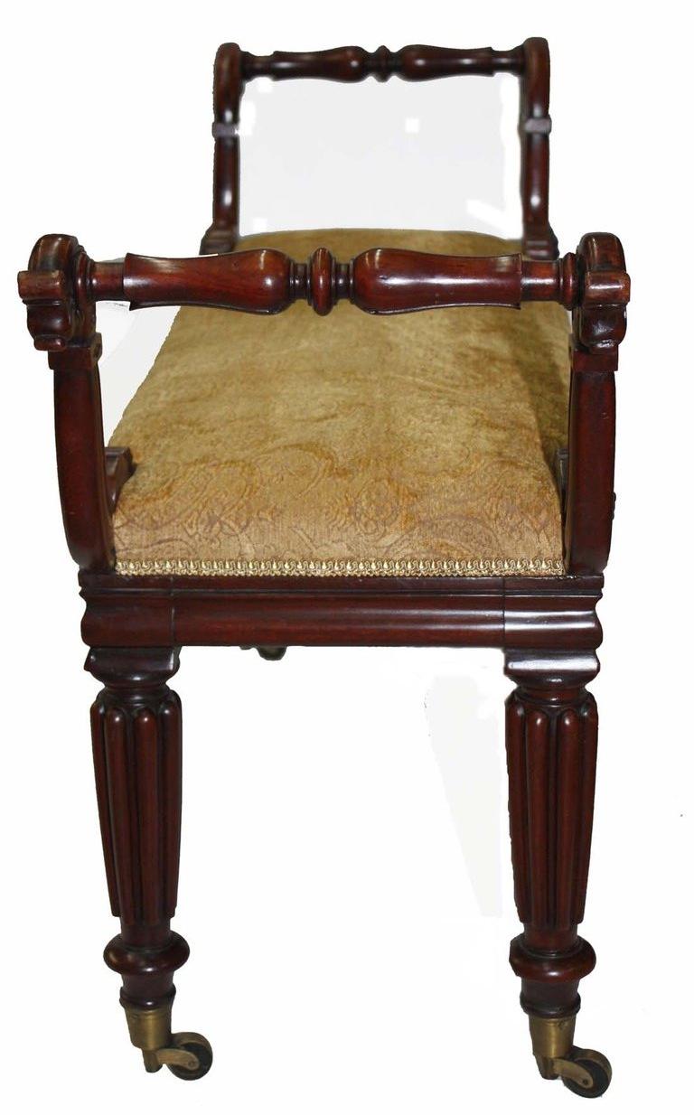 English William IV Mahogany Upholstered Bench