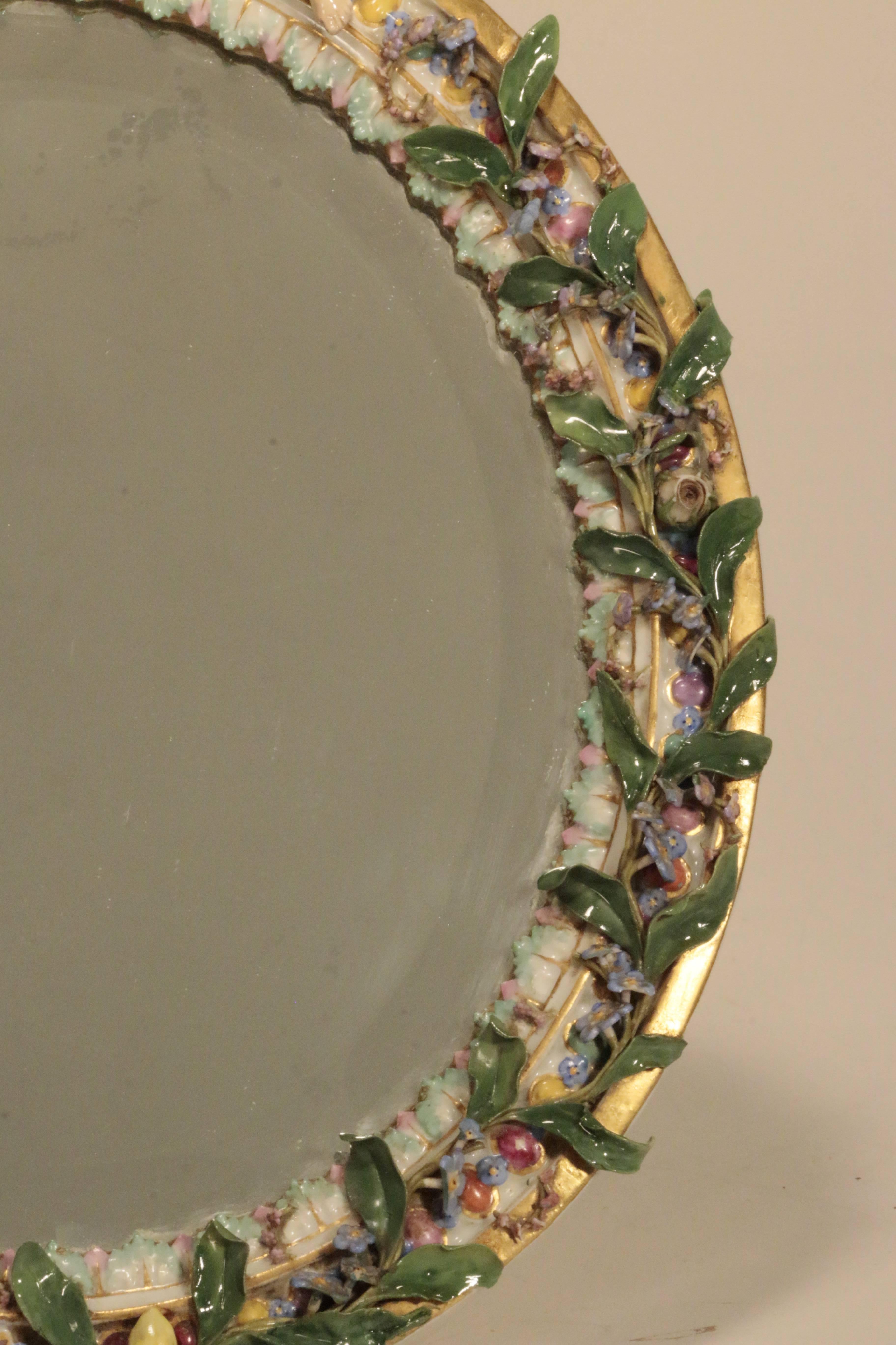 German 19th Century Meissen Table Mirror