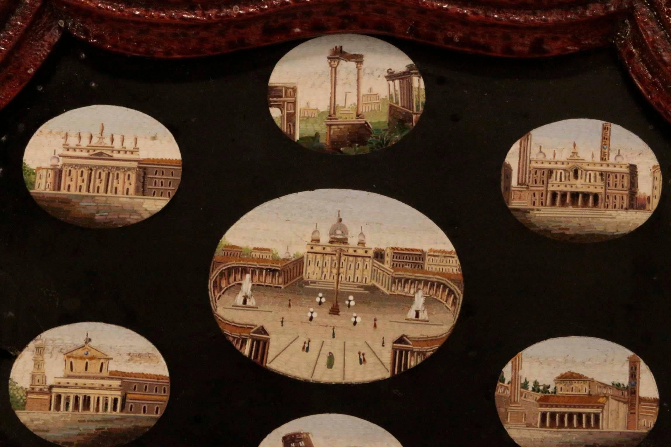 19th Century Superb Quality Antique Micro-Mosaic Grand Tour Souvenir of a Visit to Rome For Sale