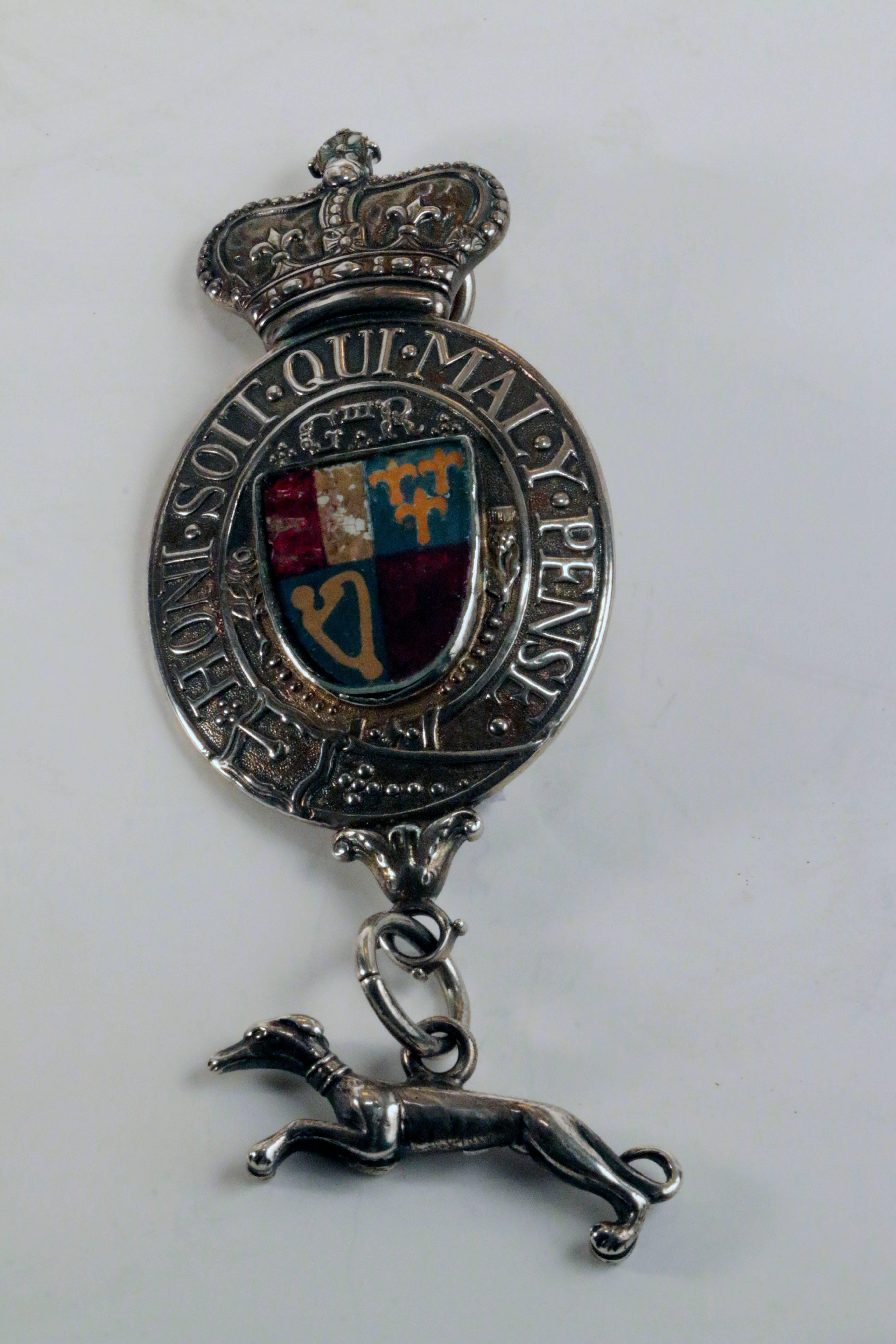 18th Century Antique King's Silver Messenger Badge