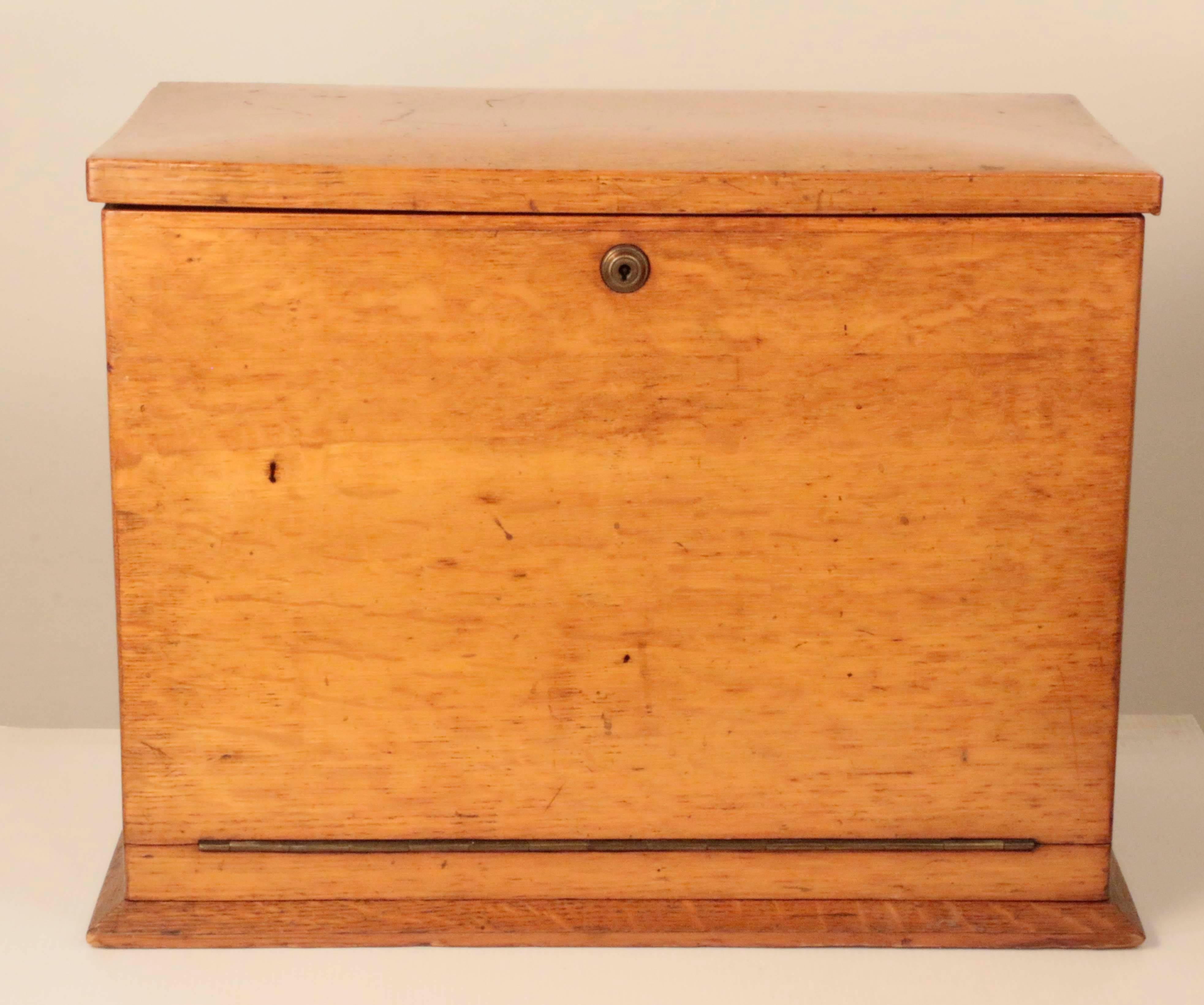 Other Antique Irish Golden Oak Writing Box 