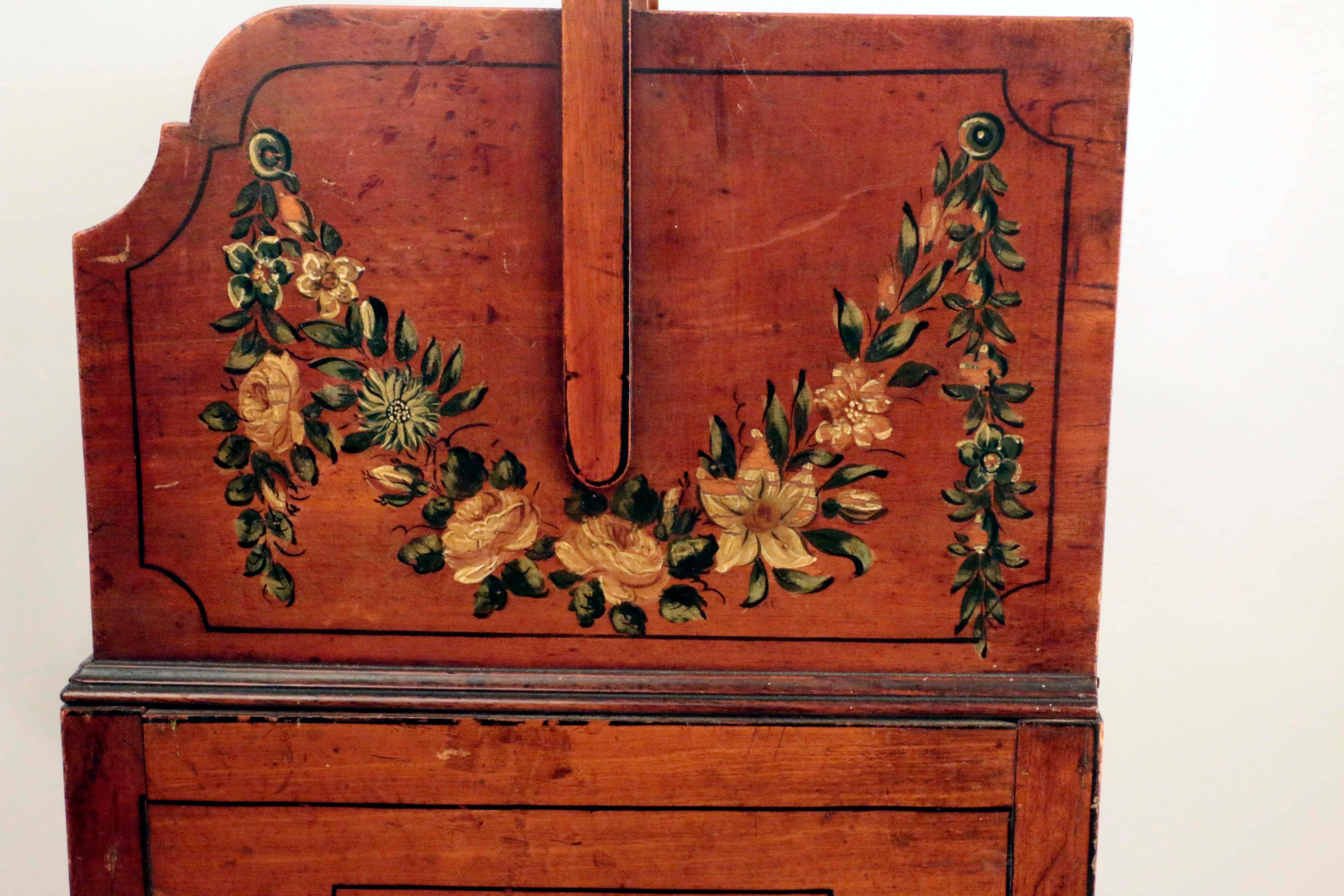 18th Century Rare and Important Sheraton Painted Satinwood Cheveret For Sale