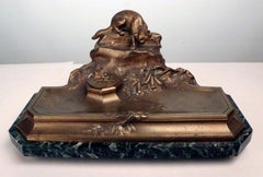Bronze Inkstand modeled as a stalking cat