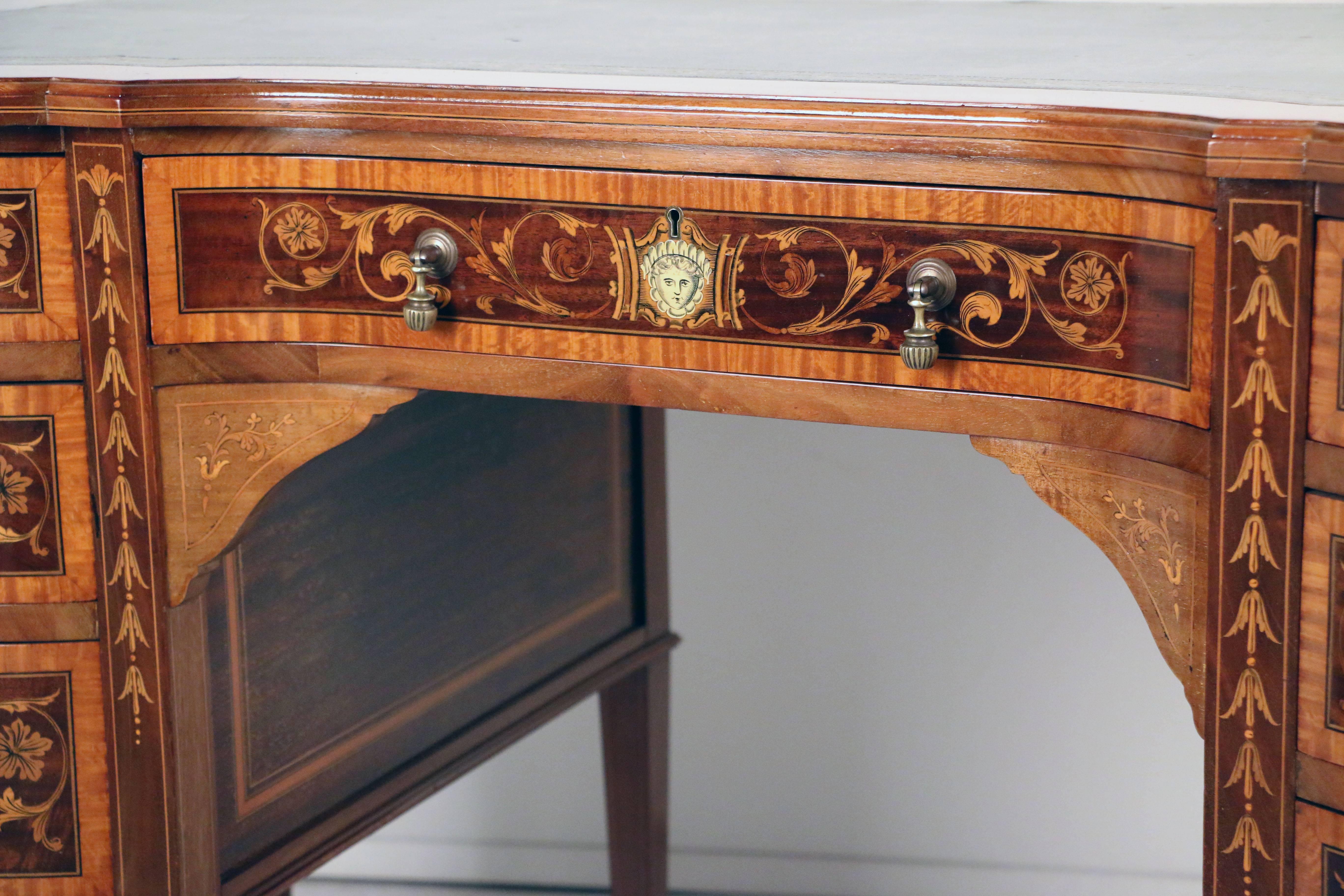 Late 19th Century English Marquetry  Desk by Edwards & Roberts