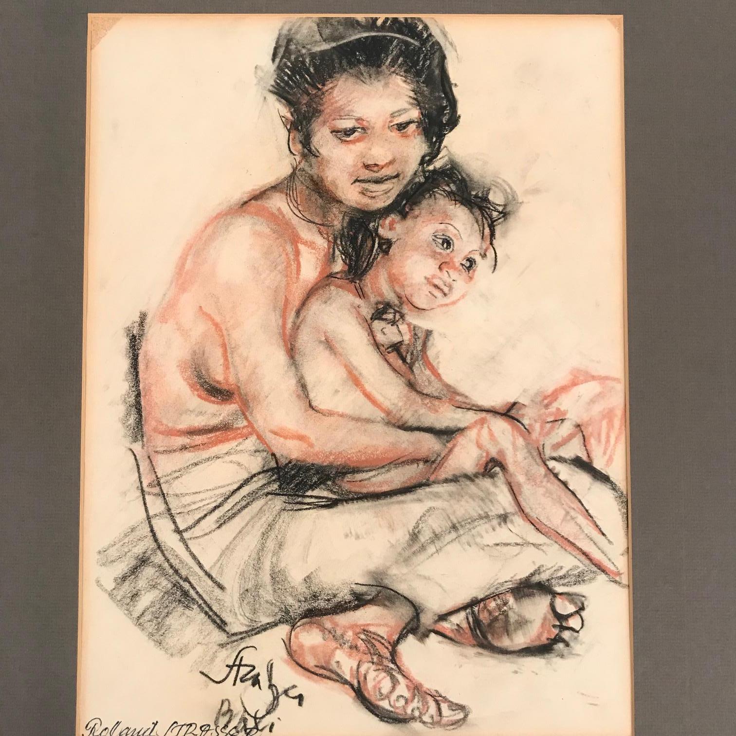 Roland Strasser Mother and Child Drawing 1