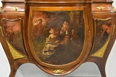 Antique French Art Nouveau Vitrine, Wood & Bronze, 1880