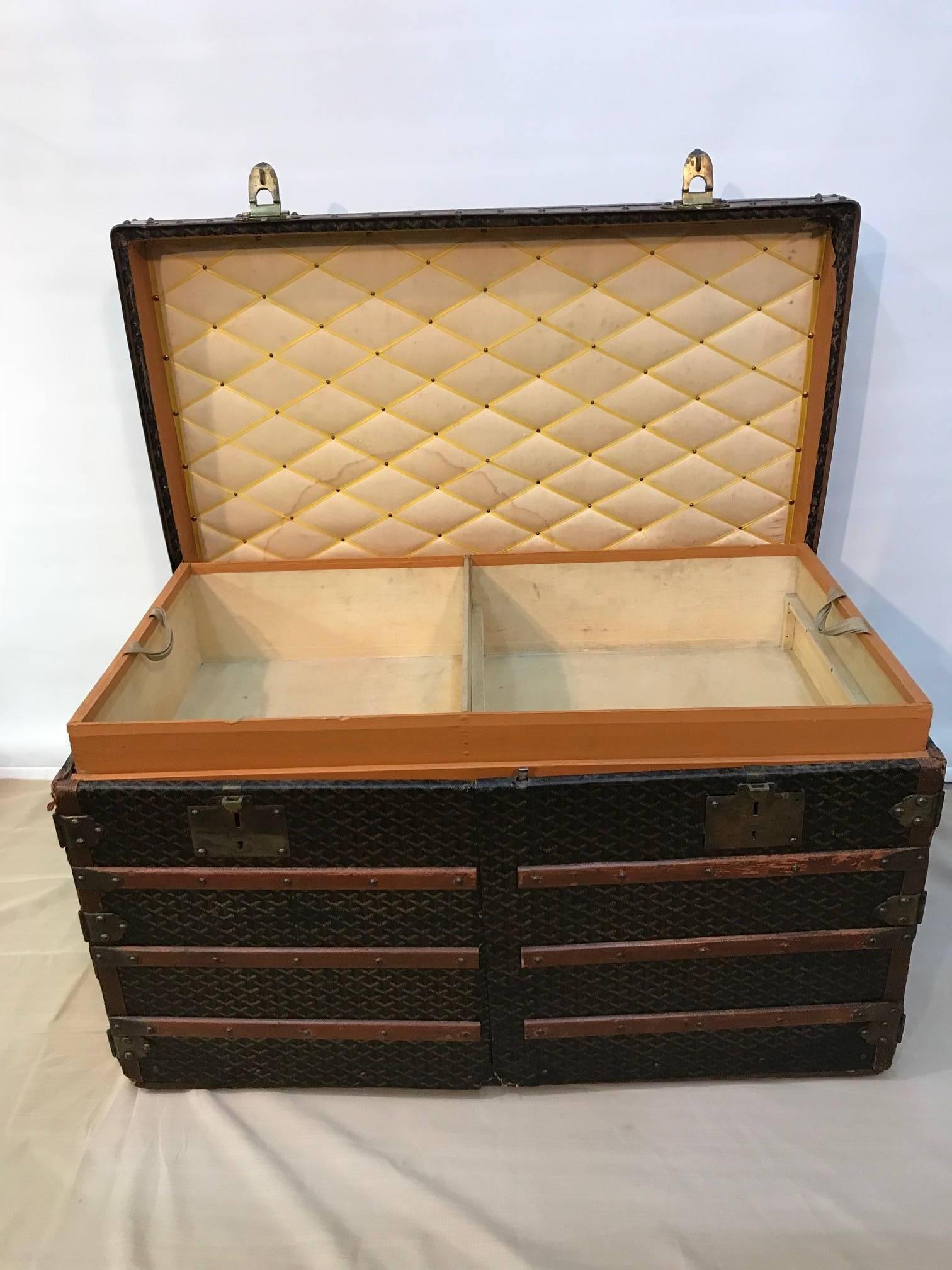 French Malles Goyard Steamer Trunk