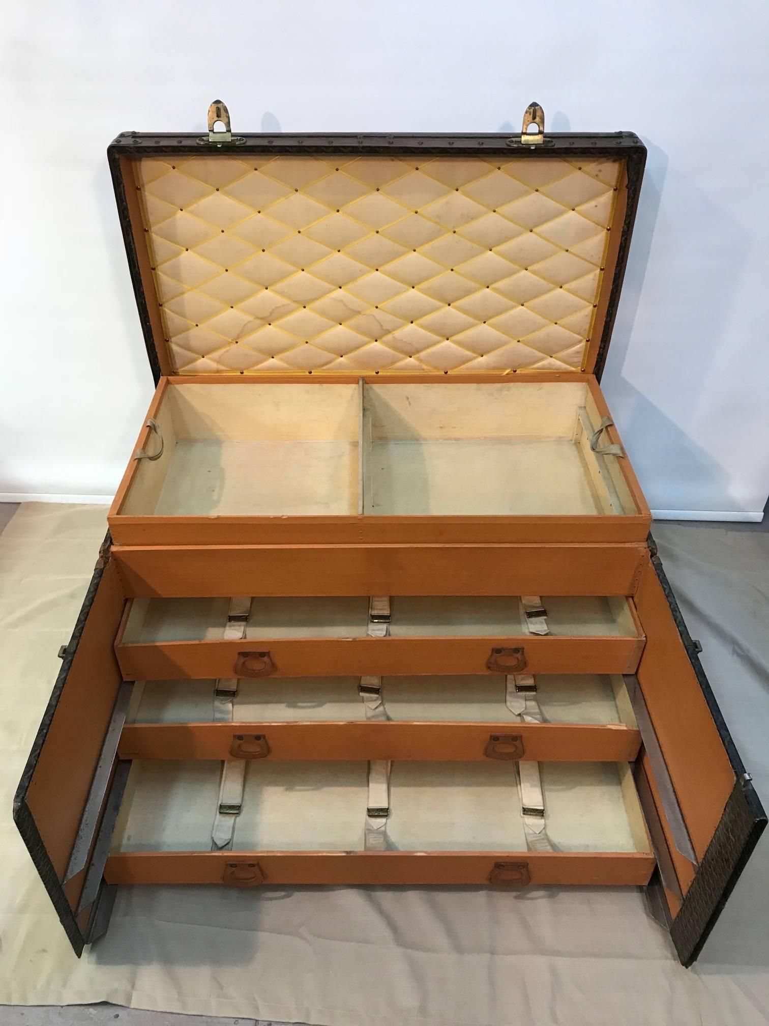 Malles Goyard Steamer Trunk In Fair Condition In Montreal, QC