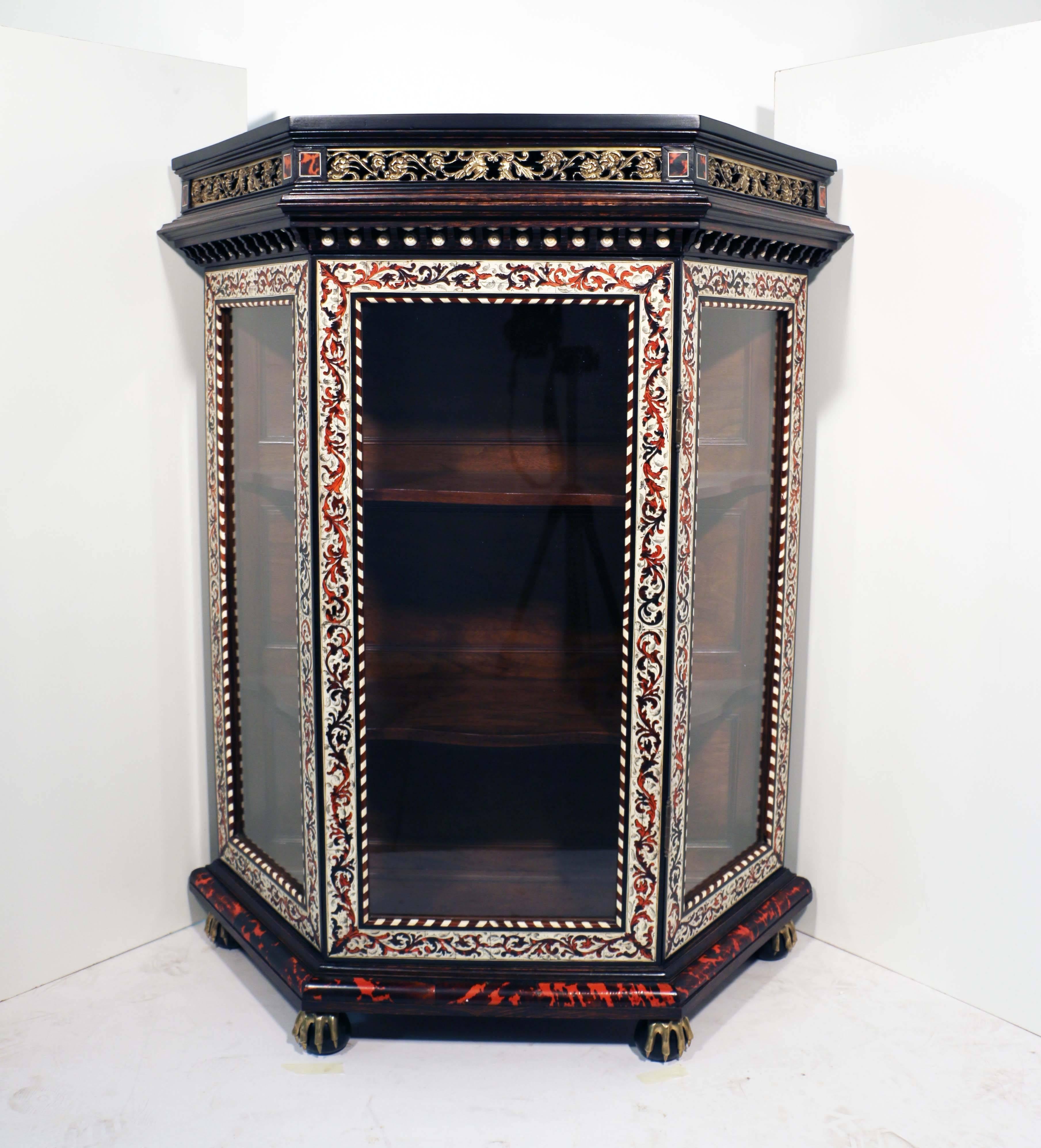 Moorish Pair of French Boulle Side Cabinets For Sale