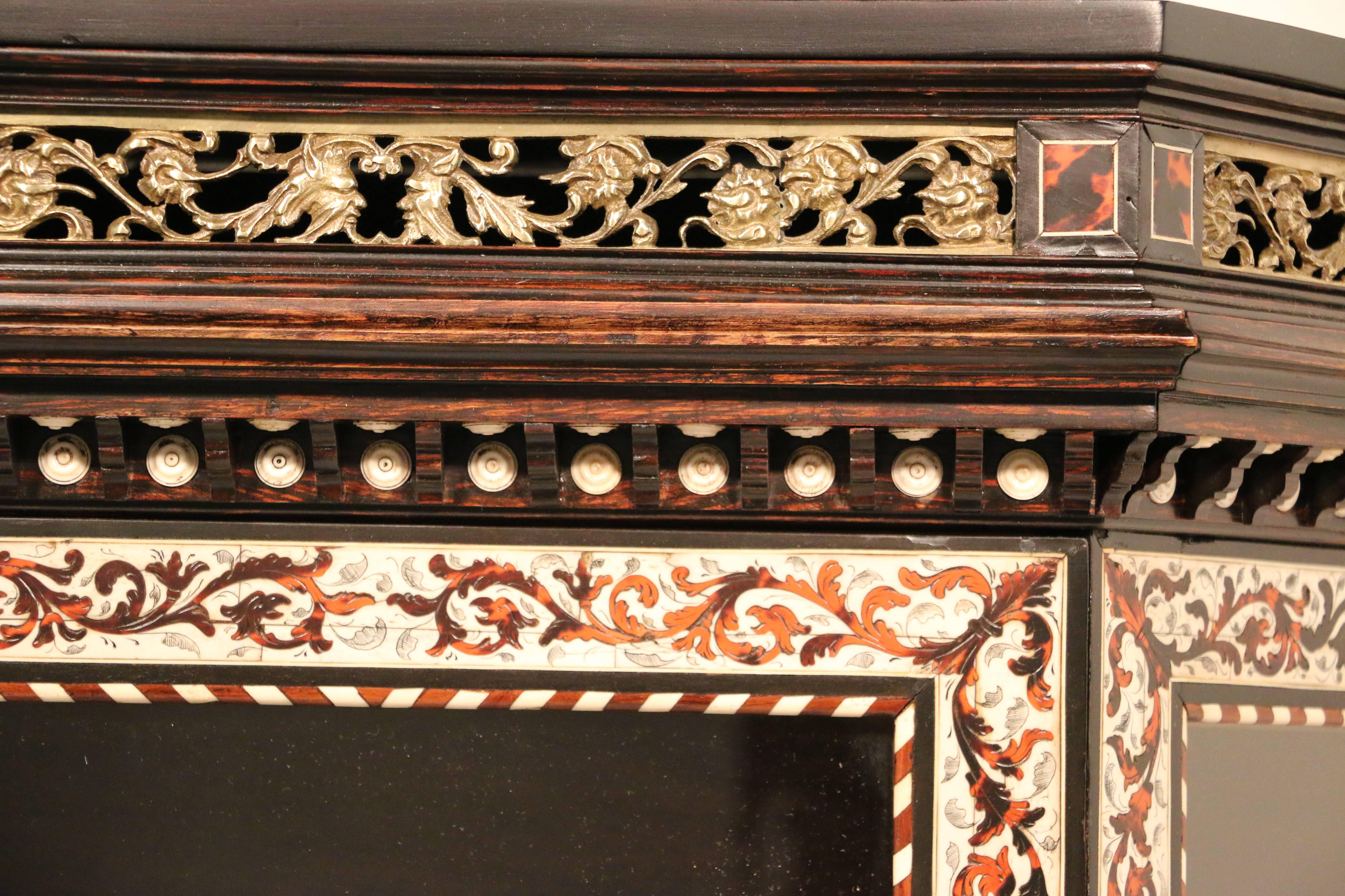 Inlay Pair of French Boulle Side Cabinets For Sale