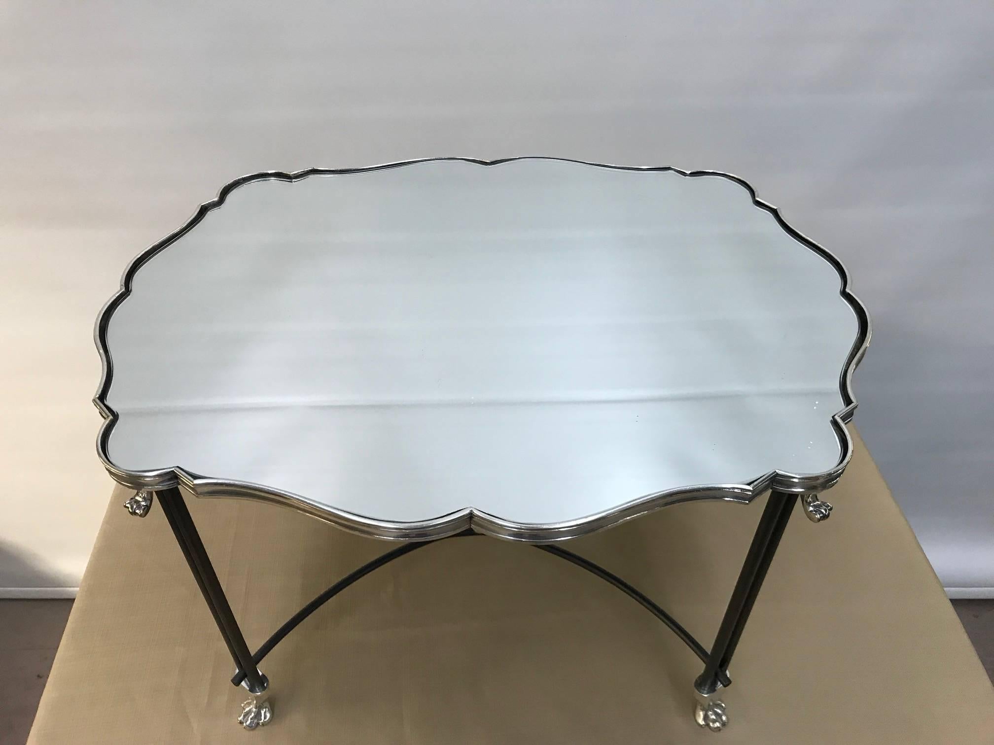 Late 19th Century Antique French Mirrored Surtout de Table Now Mounted as a Low Table