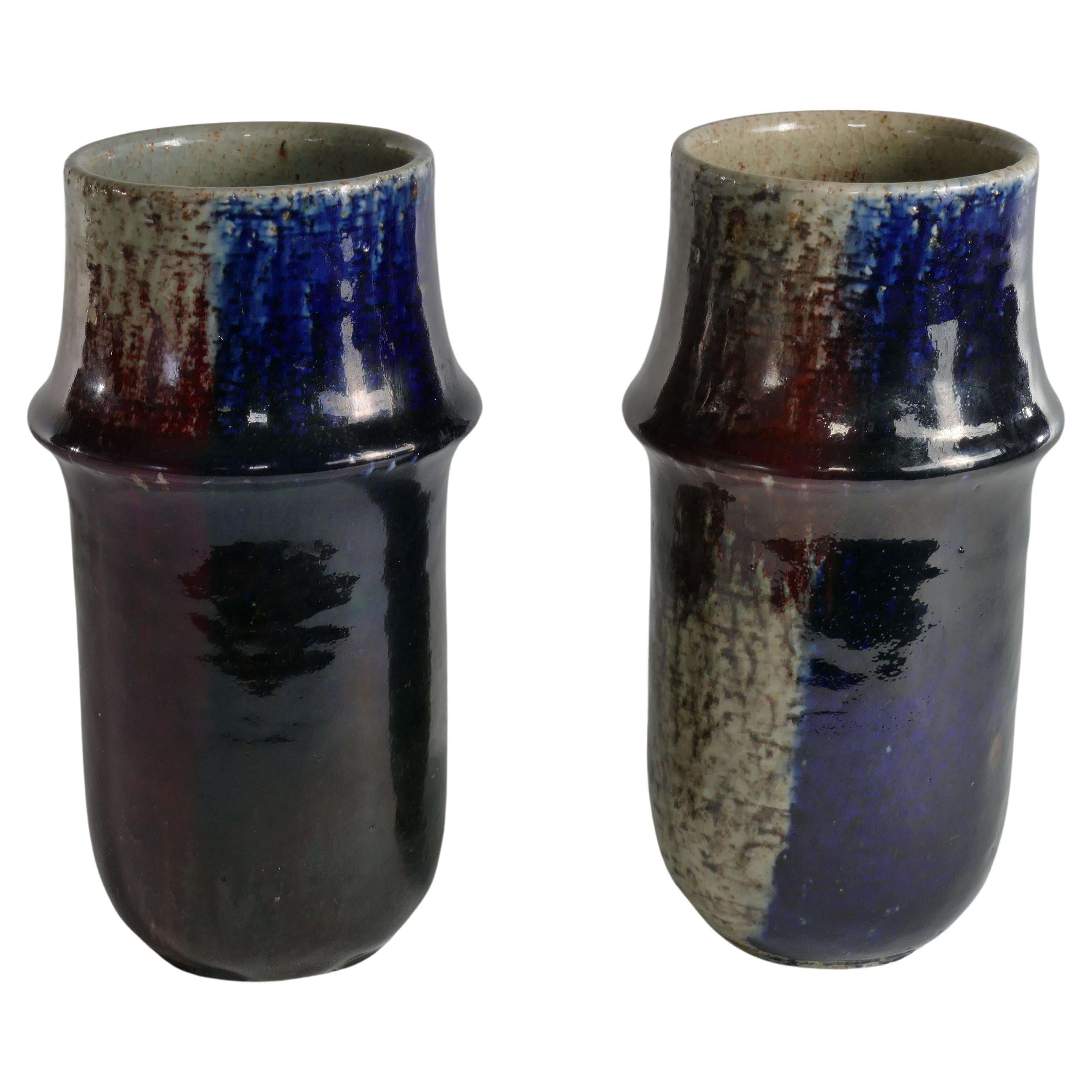 Scandinavian Modern Ceramic Vases, Sylvia Leuchovius, Rörstrand 1976,  Set of 2 For Sale