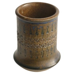 Skandinavische Moderne Vase aus Steinzeug von Ulla Winblad für Allingsås Keramik, 1960er Jahre