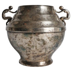 Silver Plated Globe Vase with Handles, Art Déco, 1950s, Sweden