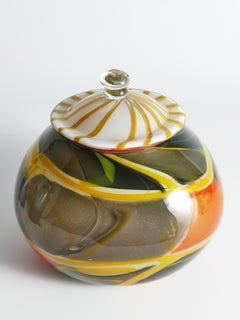 Large Unique Contemporary Studio Glass Lidded Jar, Ragnar Klenell, Sweden 2012