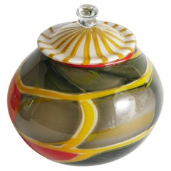 Large Unique Contemporary Studio Glass Lidded Jar, Ragnar Klenell, Sweden 2012