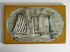Ceramic Wall Plaque "Stockholmshäxan" by Britt-Louise Sundell, Gustavsberg 1960s