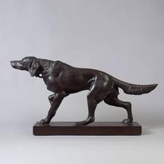 Carved Figure of a Setter Pointing