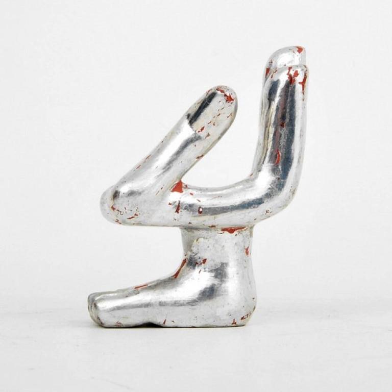 Silvered Pedro Friedeberg Hand Sculpture For Sale