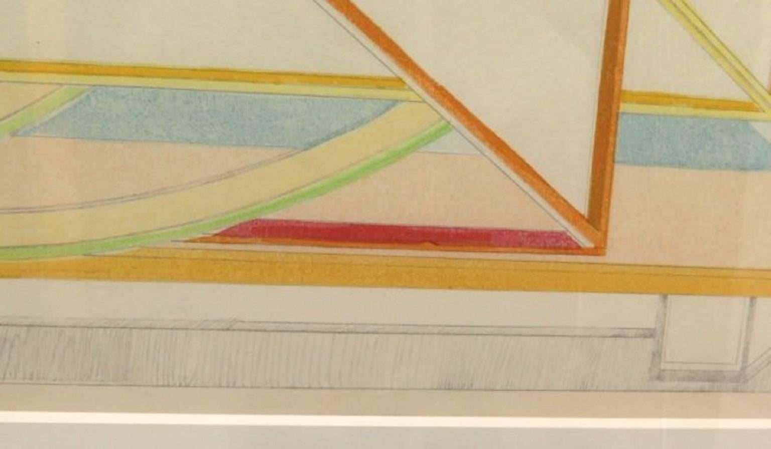 Farbiger Holzschnitt auf Papier von „Kyoto-Wa“ von Held (Ende des 20. Jahrhunderts) im Angebot
