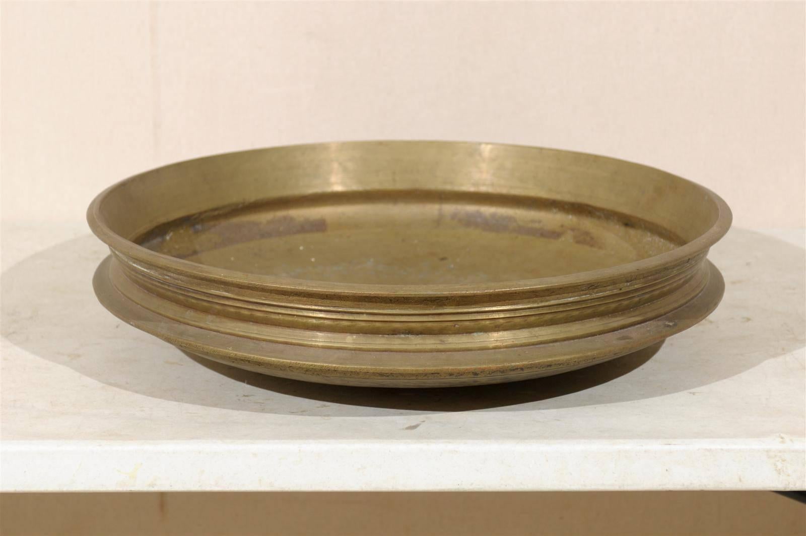 20th Century Large Size Brass Uruli Cooking Bowl from South India