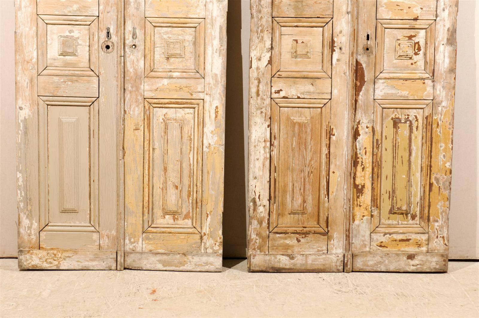 Zwei Paare französischer Holztüren aus dem 19 1
