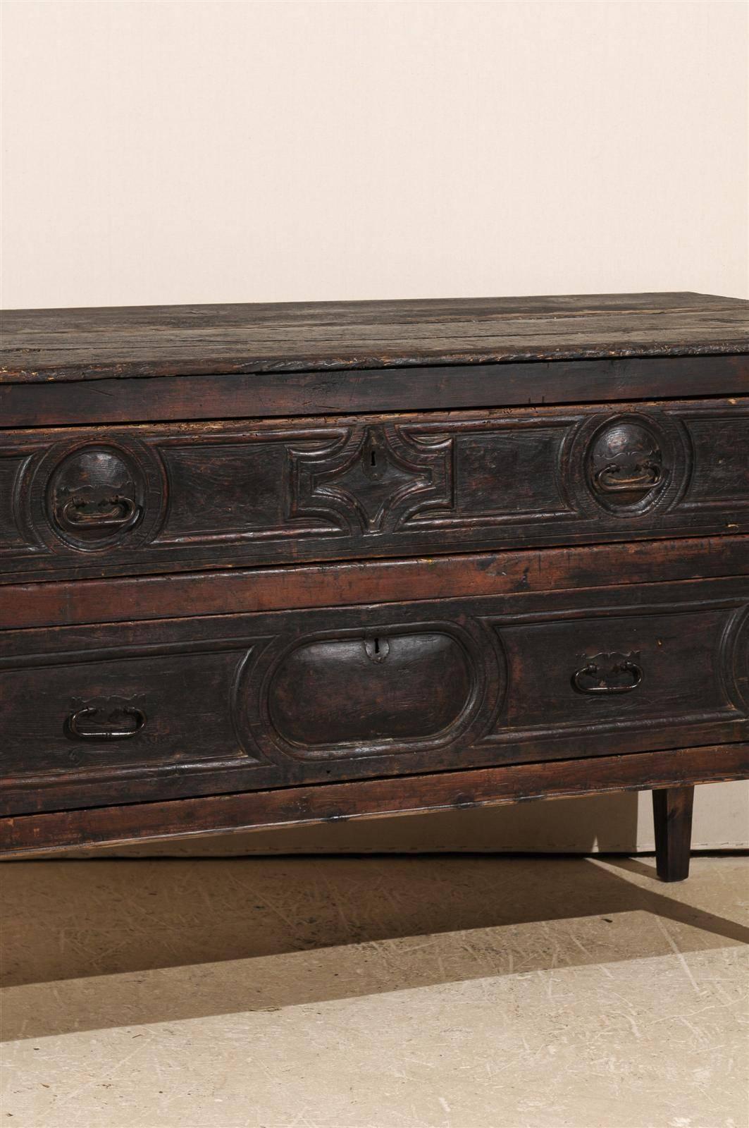 Grand 18th Century Spanish Two-Drawer Console Table/Server 3