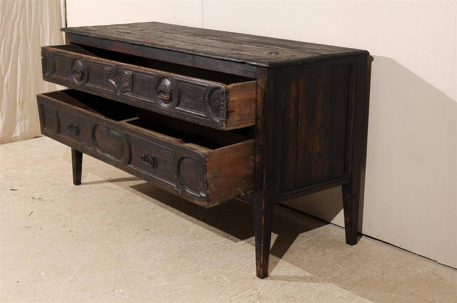 Grand 18th Century Spanish Two-Drawer Console Table/Server 5