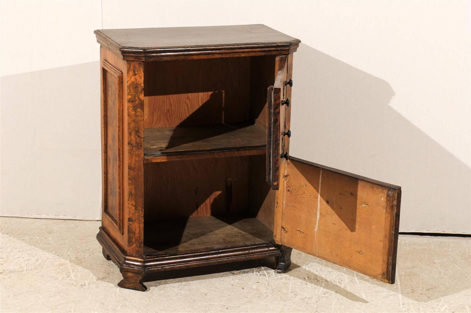Veneer An Italian Early 19th Century Small Shelf Cabinet with Nice Wood Grain Visible
