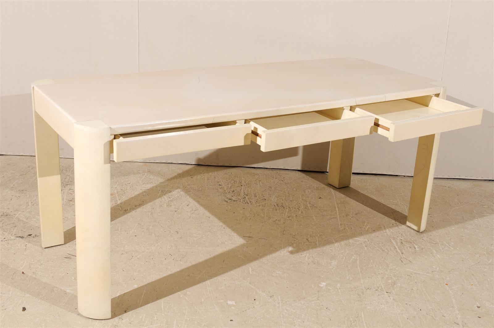Hide 1970s Modern Table in Karl Springer Style