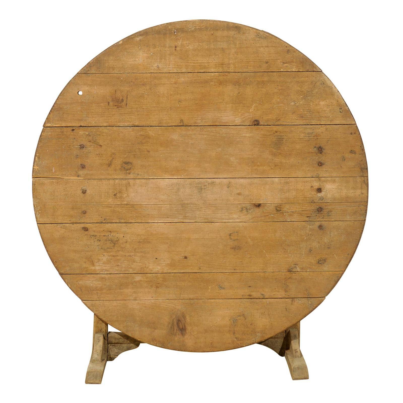 Pale Wood Wine Tasting Table from the Early 20th Century