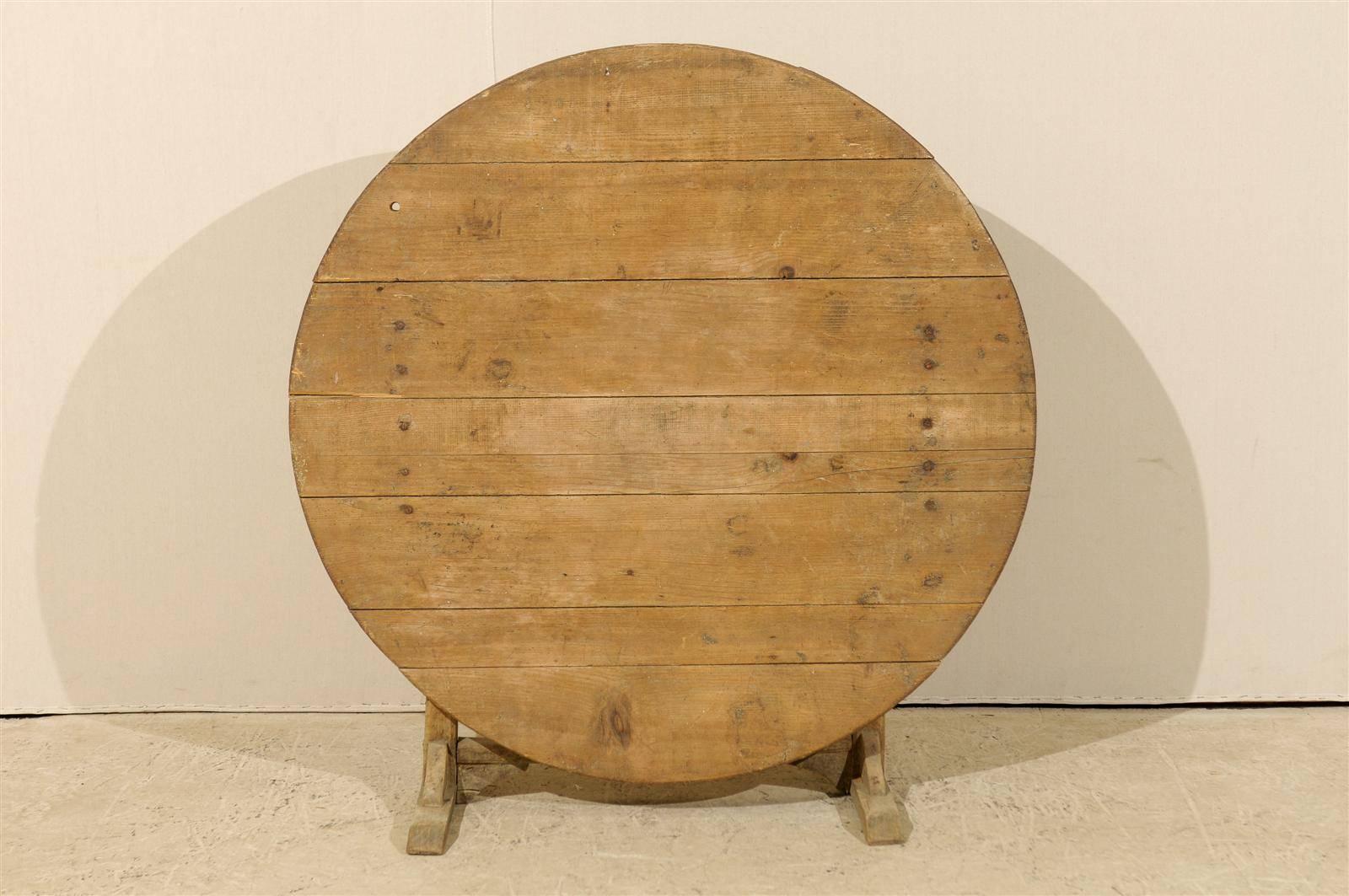 French Pale Wood Wine Tasting Table from the Early 20th Century