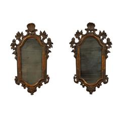 Pair of French 19th Century Wooden Mirrors