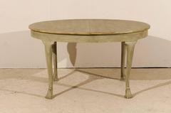 19th Century European Painted Oval Wood Table with Hideaway Leaves, circa 1880