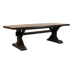 Teak Wood Trestle Dining Table with X Frame
