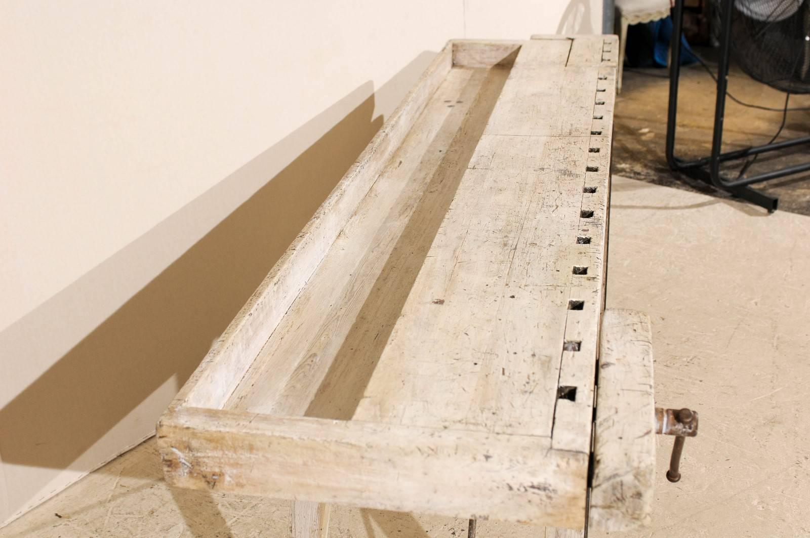 Swedish 19th Century Shop Bench Table with Adjustable Side Clamps 3