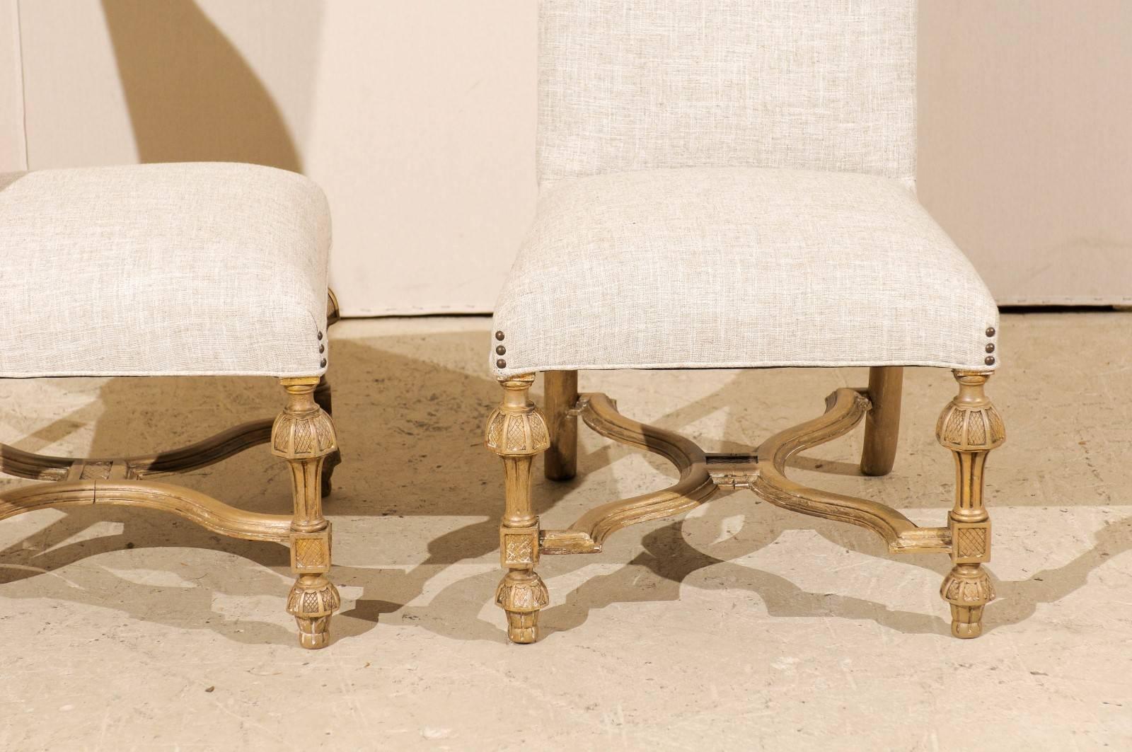 Paire de chaises d'appoint de la fin du 19e siècle, avec brancards en croix en forme de X, originaires d'Italie en vente 3