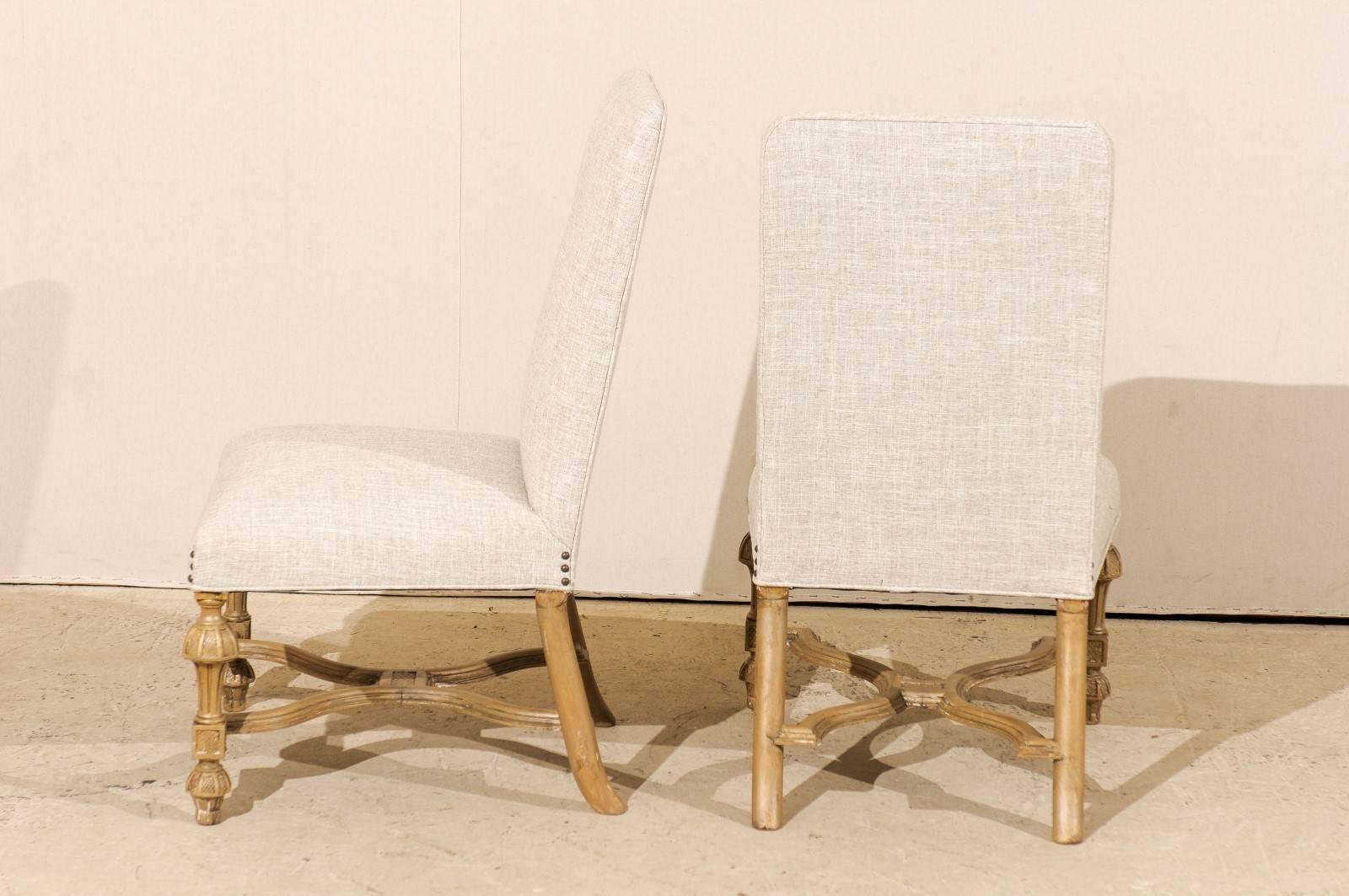 XIXe siècle Paire de chaises d'appoint de la fin du 19e siècle, avec brancards en croix en forme de X, originaires d'Italie en vente