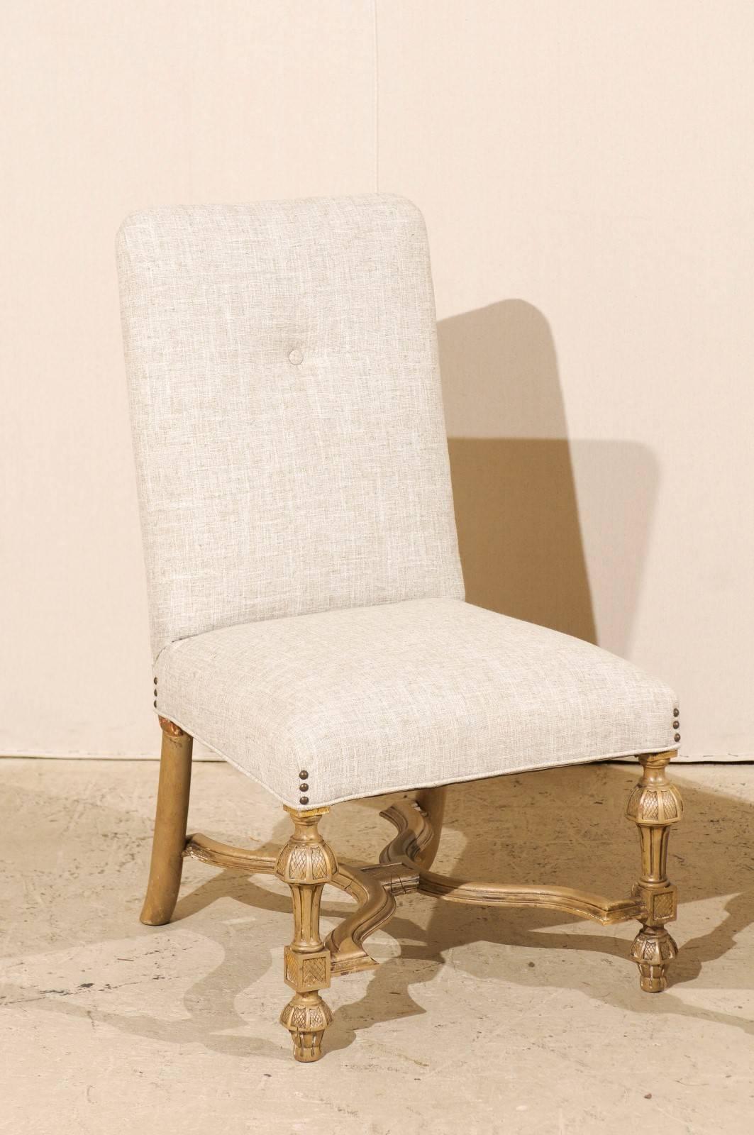 Paire de chaises d'appoint de la fin du 19e siècle, avec brancards en croix en forme de X, originaires d'Italie en vente 2