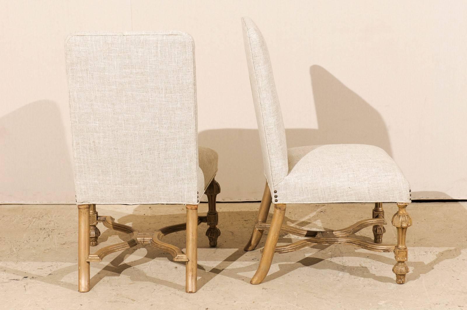 Bois Paire de chaises d'appoint de la fin du 19e siècle, avec brancards en croix en forme de X, originaires d'Italie en vente