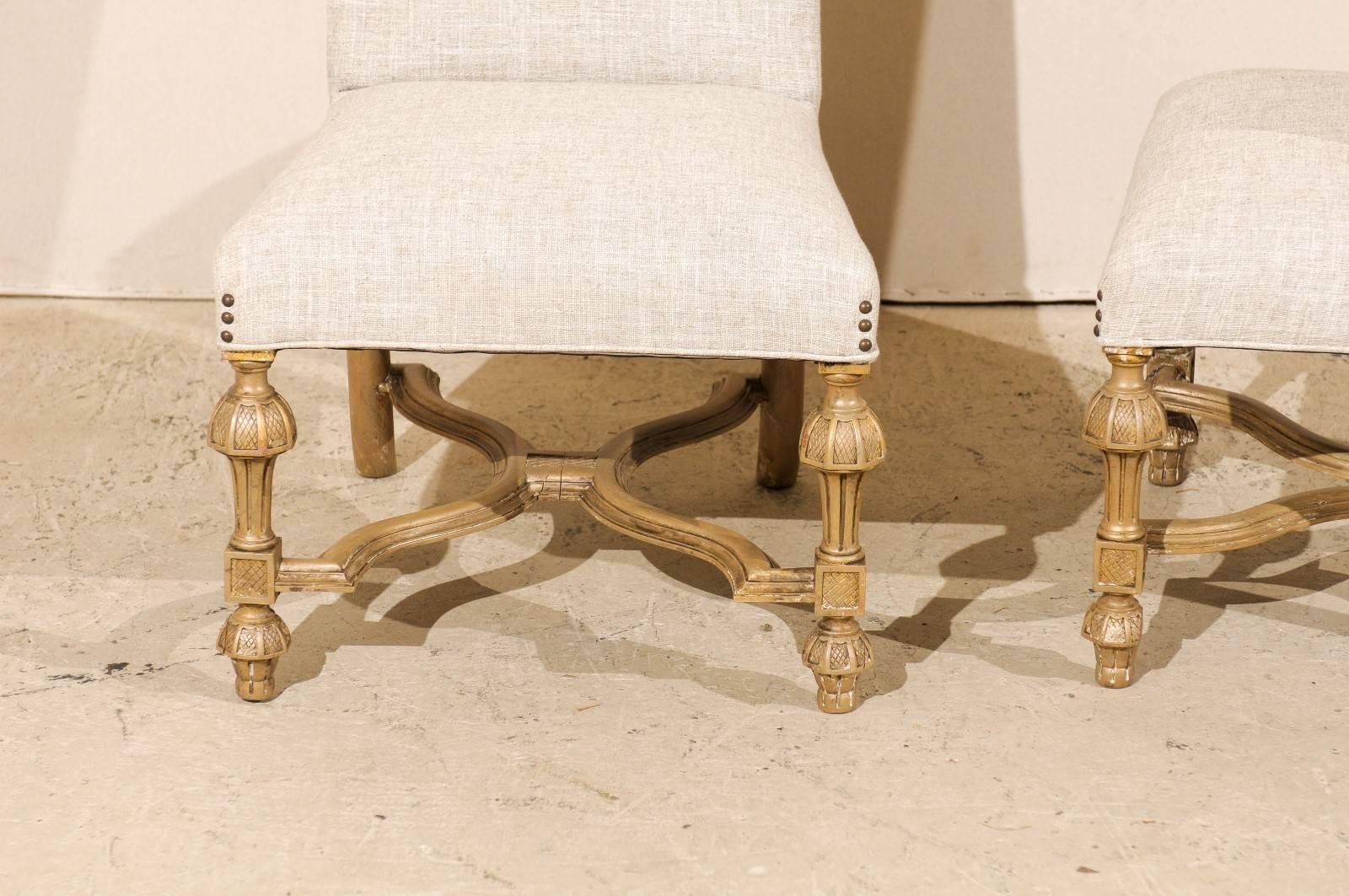 Paire de chaises d'appoint de la fin du 19e siècle, avec brancards en croix en forme de X, originaires d'Italie en vente 4