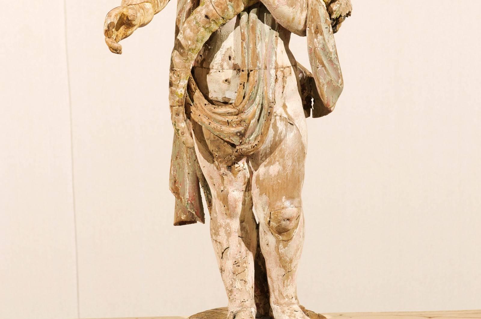 Italian 18th Century Putto/Cherub Statue Holding a Cornucopia 3