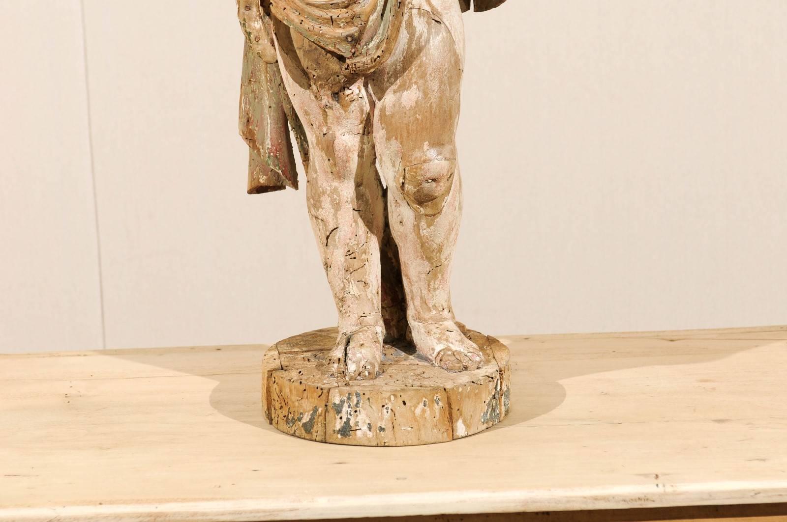 Italian 18th Century Putto/Cherub Statue Holding a Cornucopia 4