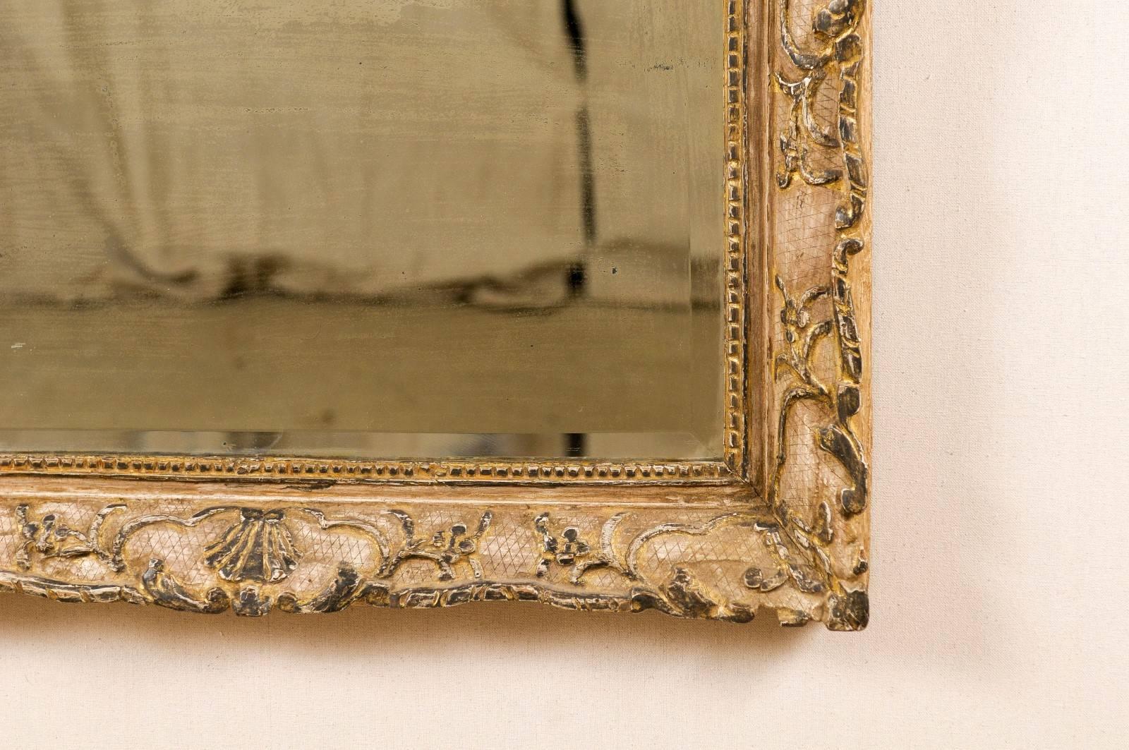 Italian Early 19th C. Rococo Style Mirror with Beautiful Pierce-Carved Crest For Sale 4