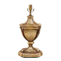 Italian Single Table Lamp Made of Painted and Gilded 'Silver and Gold' Wood