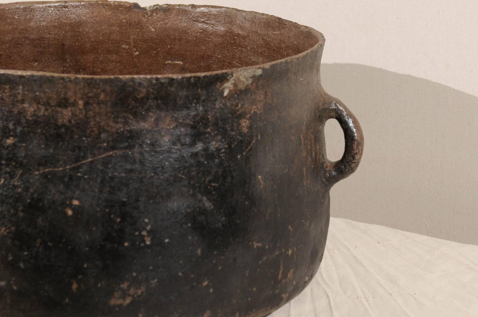 Spanish Colonial Pot from the Mid-19th Century, Wide Mouth and Two Handles 3