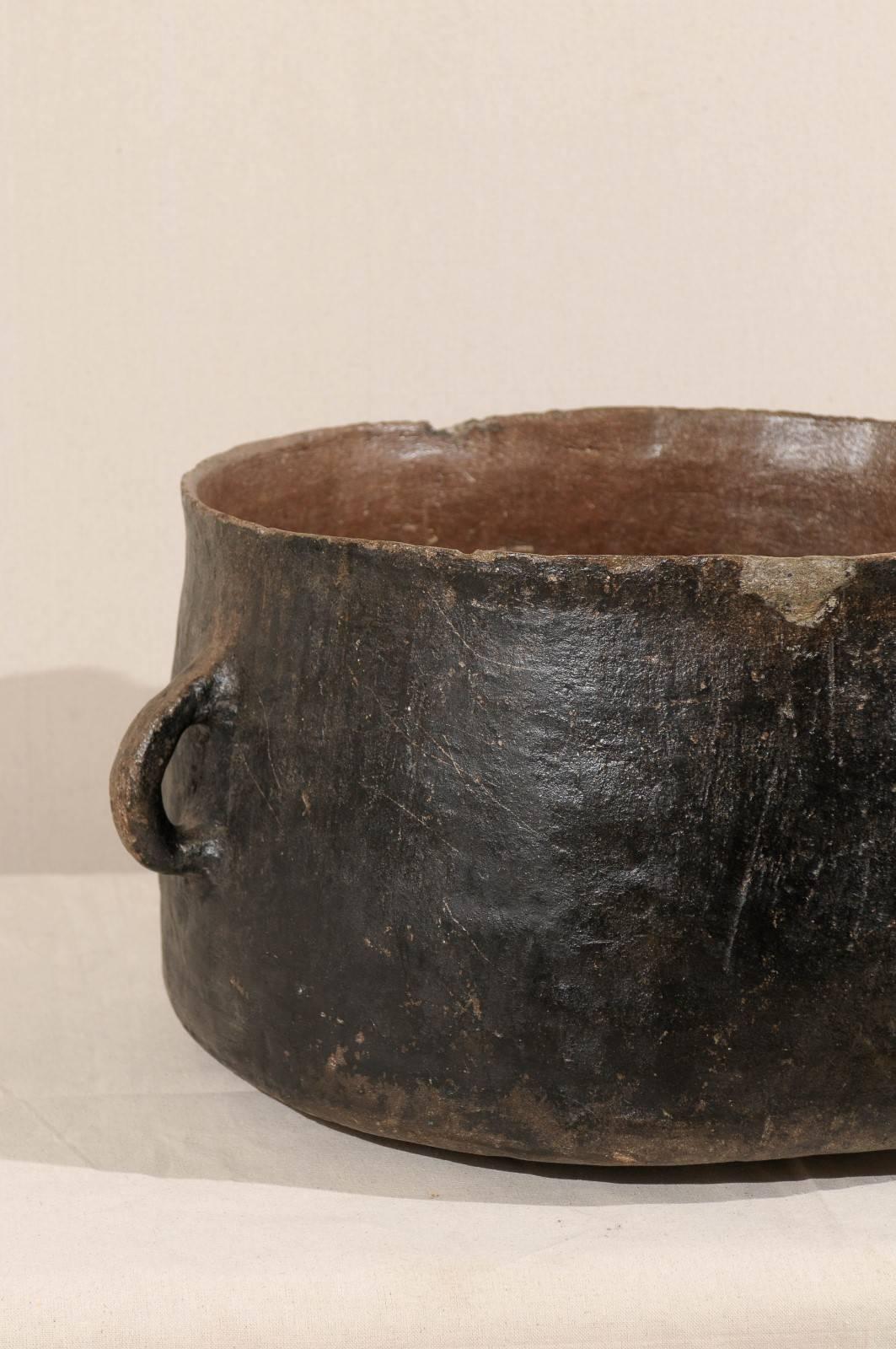 Spanish Colonial Pot from the Mid-19th Century, Wide Mouth and Two Handles 1