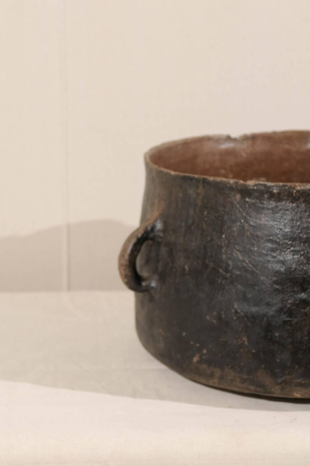 Spanish Colonial Pot from the Mid-19th Century, Wide Mouth and Two Handles 2